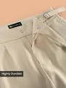Beige Grey Lycra Gurkha Pants