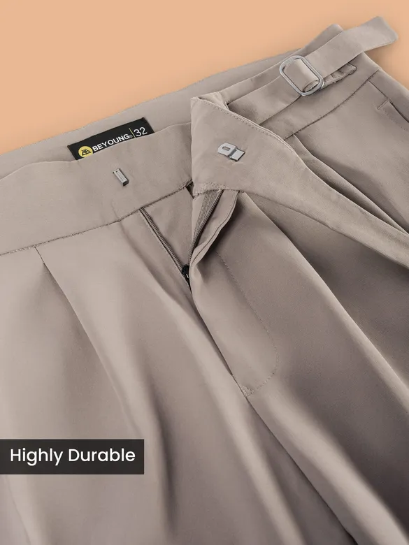 Clay Beige Lycra Gurkha Pants
