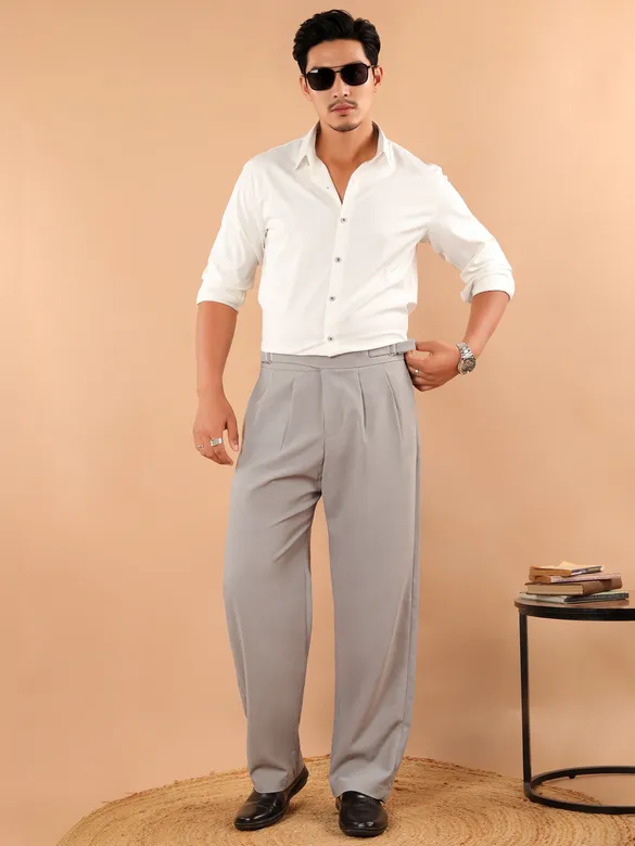 Clay Beige Lycra Gurkha Pants