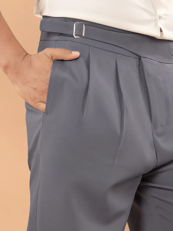 Dark Grey Lycra Gurkha Pants