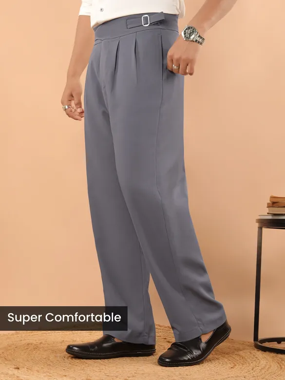 Dark Grey Lycra Gurkha Pants