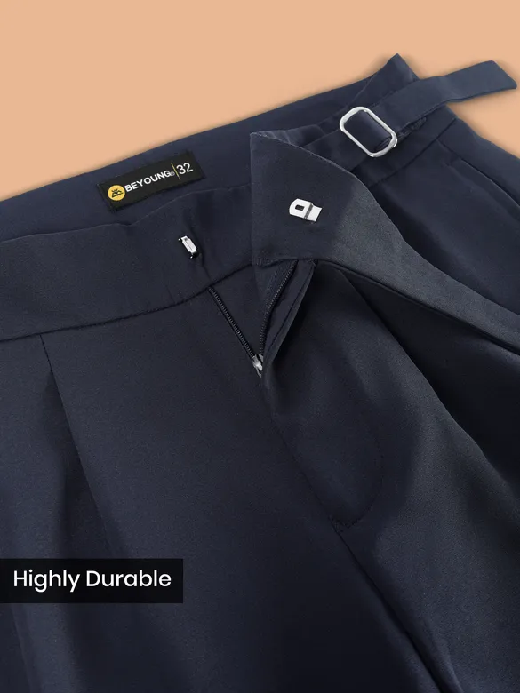 Navy Lycra Gurkha Pants