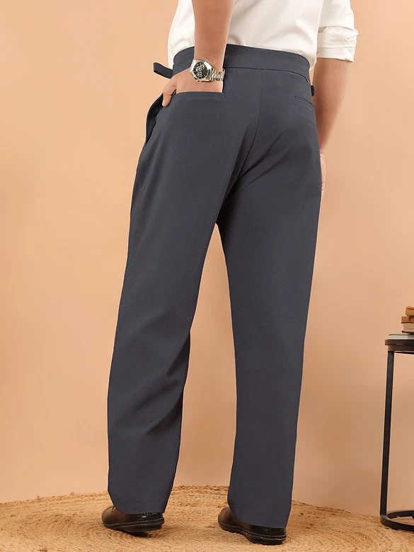 Charcoal Grey Lycra Gurkha Pants