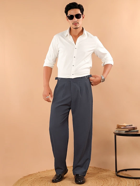 Charcoal Grey Lycra Gurkha Pants