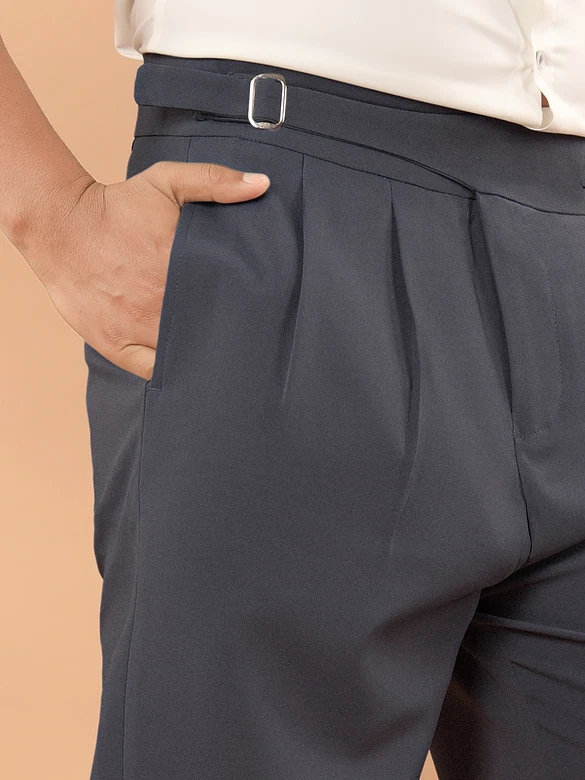 Charcoal Grey Lycra Gurkha Pants
