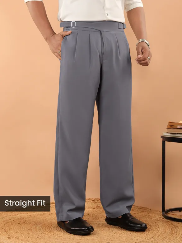 Dark Grey Lycra Gurkha Pants