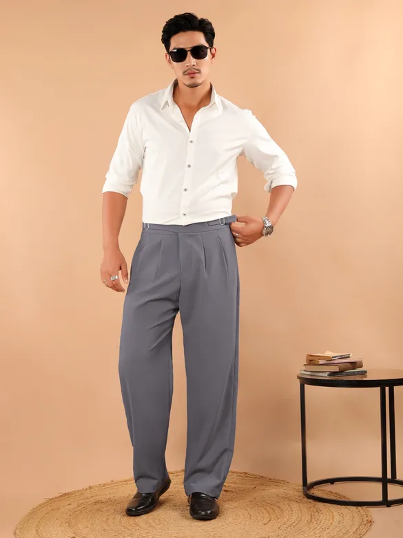Dark Grey Lycra Gurkha Pants