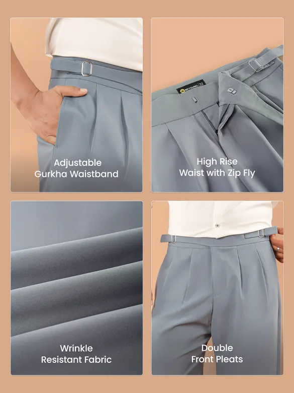 Light Grey Lycra Gurkha Pants