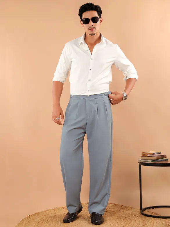 Light Grey Lycra Gurkha Pants