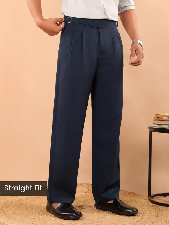 Navy Lycra Gurkha Pants