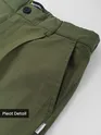 Cedar Green Cotton Slub Pleated Trousers