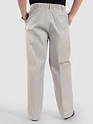 Light Grey Cotton Slub Pleated Trousers
