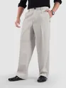 Light Grey Cotton Slub Pleated Trousers