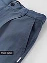 True Blue Cotton Slub Pleated Trousers