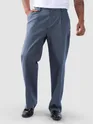 True Blue Cotton Slub Pleated Trousers
