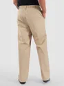 Beige Cotton Twill Straight Fit Trousers