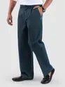 Dark Blue Cotton Twill Straight Fit Trousers