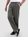 Metal Grey Cotton Twill Straight Fit Trousers