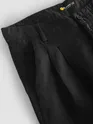 Black Double Cloth Cotton Pants