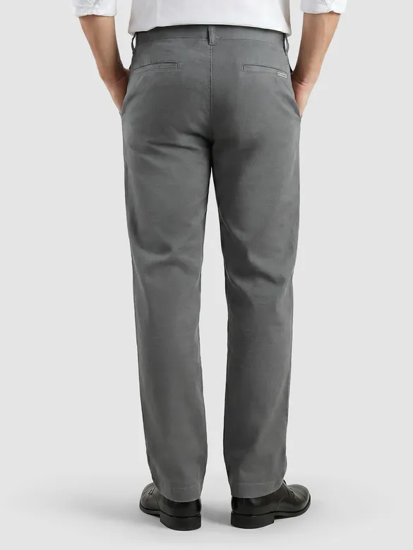 Grey Double Cloth Cotton Pants