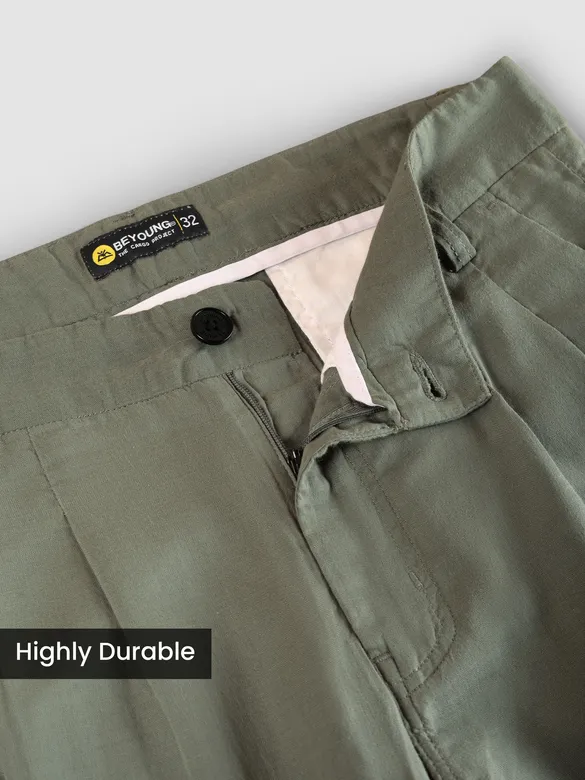 Sage Green Double Cloth Cotton Pants