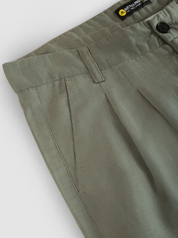 Sage Green Double Cloth Cotton Pants