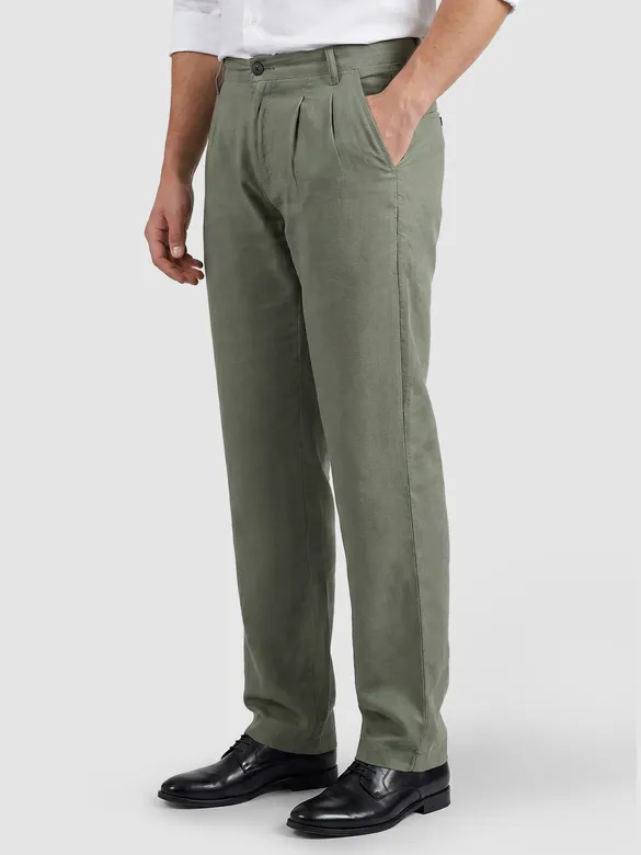 Sage Green Double Cloth Cotton Pants