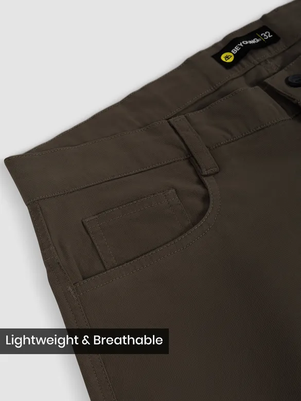 Dark Brown Mid Rise Wide Leg Trousers