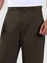 Dark Brown Mid Rise Wide Leg Trousers
