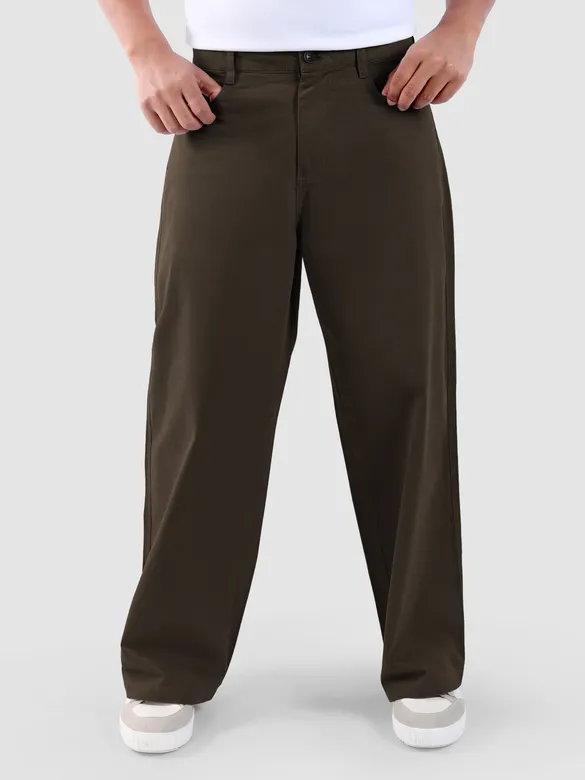 Dark Brown Mid Rise Wide Leg Trousers