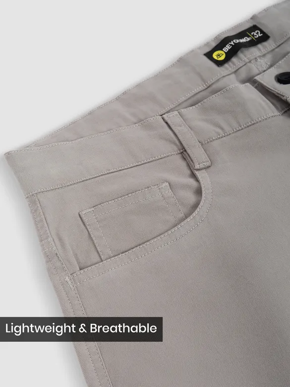 Elephant Grey Mid Rise Wide Leg Trousers