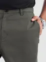 Dark Grey Cotton Lycra Slub Trousers