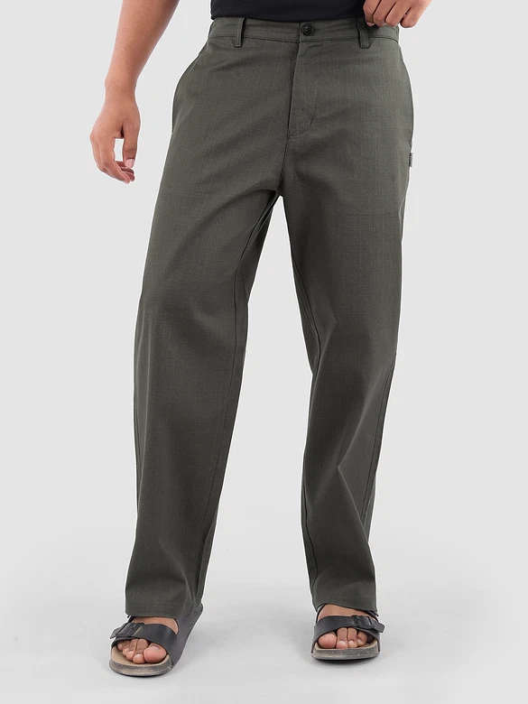 Dark Grey Cotton Lycra Slub Trousers