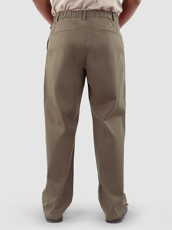 Light Brown Cotton Lycra Slub Trousers