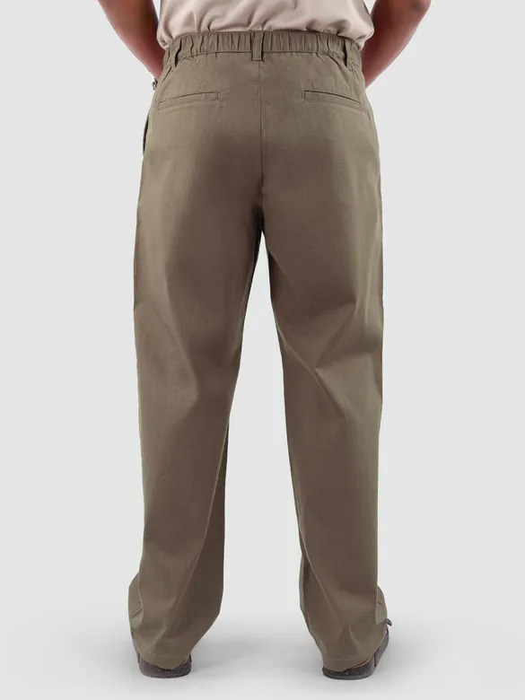 Light Brown Cotton Lycra Slub Trousers