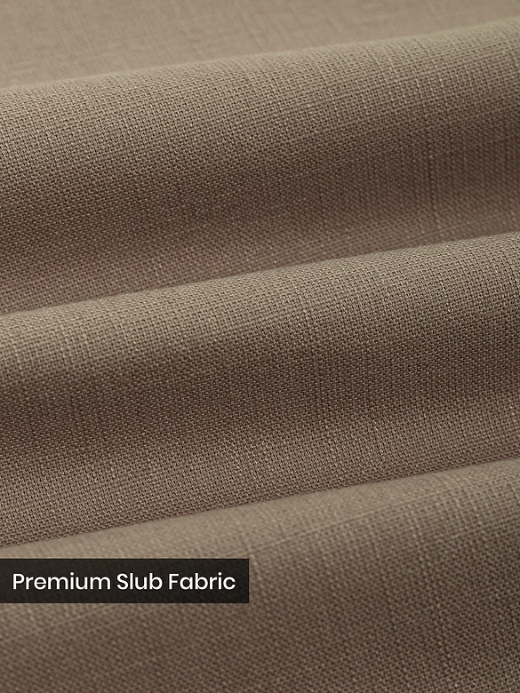 Light Brown Cotton Lycra Slub Trousers