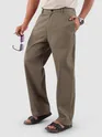 Light Brown Cotton Lycra Slub Trousers