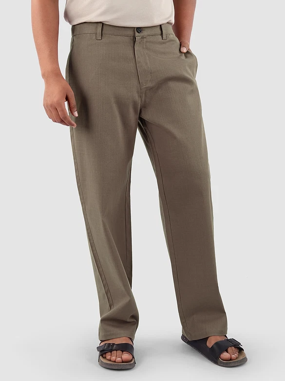 Light Brown Cotton Lycra Slub Trousers