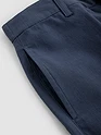 Navy Cotton Lycra Slub Trousers