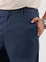Navy Cotton Lycra Slub Trousers