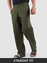 Olive Cotton Lycra Slub Trousers