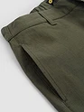 Olive Cotton Lycra Slub Trousers