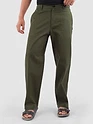 Olive Cotton Lycra Slub Trousers