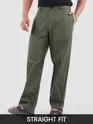 Sage Green Cotton Lycra Slub Trousers 