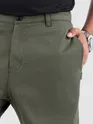 Sage Green Cotton Lycra Slub Trousers