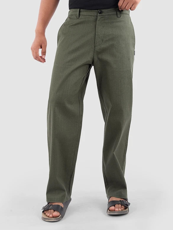 Sage Green Cotton Lycra Slub Trousers