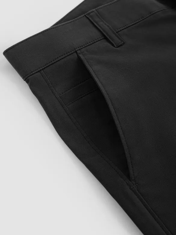 Black Regular Fit Cotton Trousers
