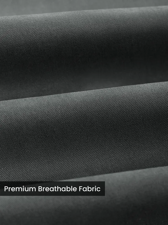Matte Grey Regular Fit Cotton Trousers