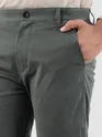 Matte Grey Regular Fit Cotton Trousers