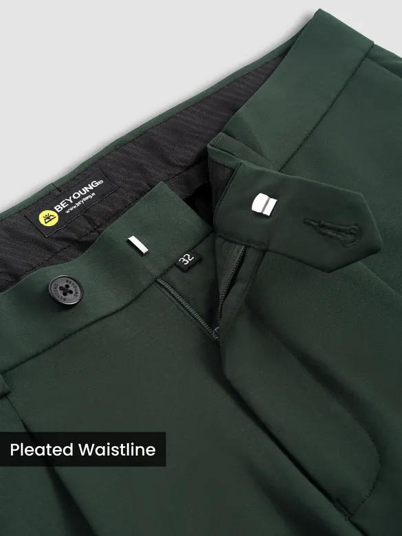 Dark Olive Relaxed Fit Korean Pants